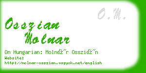 osszian molnar business card